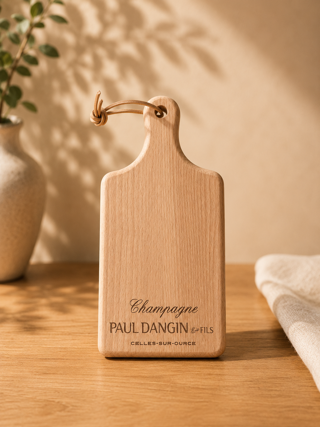 Planche apéritive en bois  25 cm Champagne Paul DANGIN & Fils